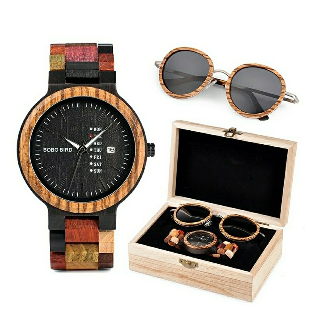 Bobo Bird All Natural Bamboo Watch and Sunglasses